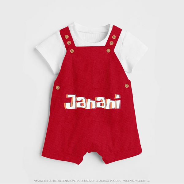 Custom Name Dungaree Set | Make It Personal and Adorable - RED - 0 - 5 Months Old (Chest 18")