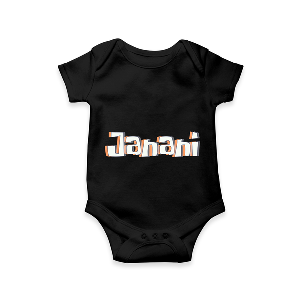 Custom Name Romper / Onesie | Make It Personal and Adorable - BLACK - New Born (Chest 14")