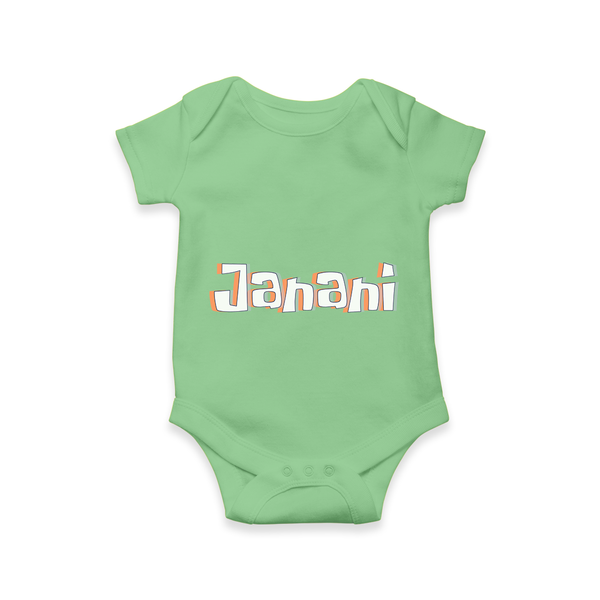 Custom Name Romper / Onesie | Make It Personal and Adorable - GREEN - New Born (Chest 14")