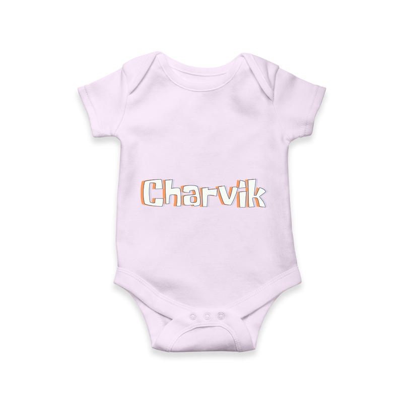 Personalized Baby Romper with Name Design - LILAC - 0 - 3 Months Old (Chest 16")