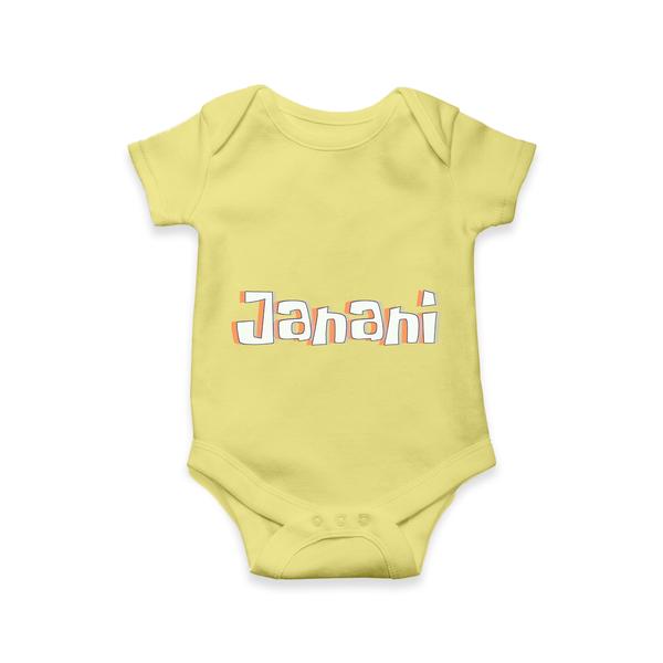 Custom Name Romper / Onesie | Make It Personal and Adorable - PASTEL YELLOW - New Born (Chest 14")