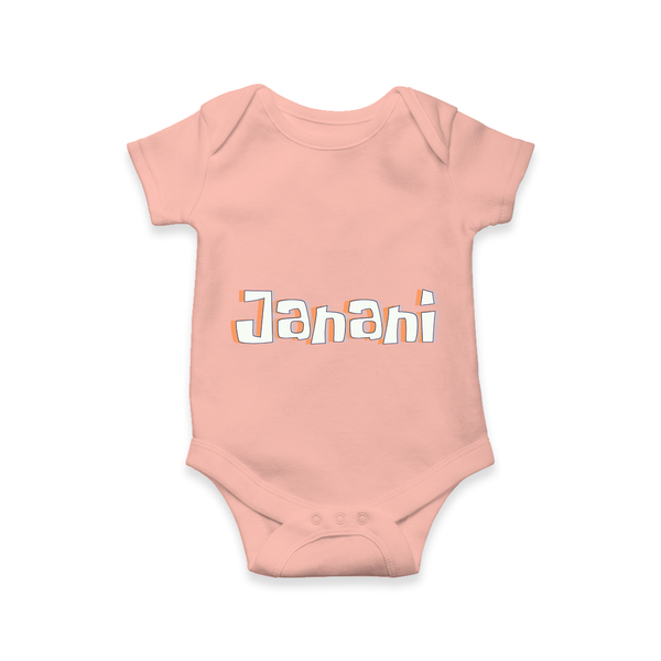 Custom Name Romper / Onesie | Make It Personal and Adorable - PEACH - New Born (Chest 14")