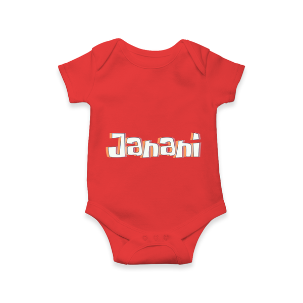 Custom Name Romper / Onesie | Make It Personal and Adorable - RED - New Born (Chest 14")