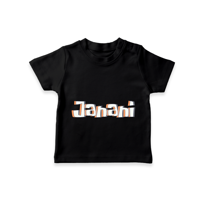 Custom Name T-Shirt | Make It Personal and Adorable - BLACK - 0-5 Months Old (Chest 17")