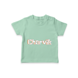 Personalized Baby T-Shirt with Name Design - MINT GREEN - 0-5 Months Old (Chest 17")