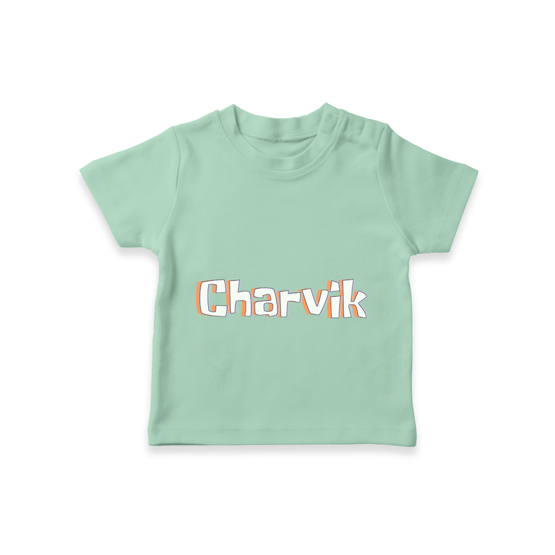 Personalized Baby T-Shirt with Name Design - MINT GREEN - 0-5 Months Old (Chest 17")