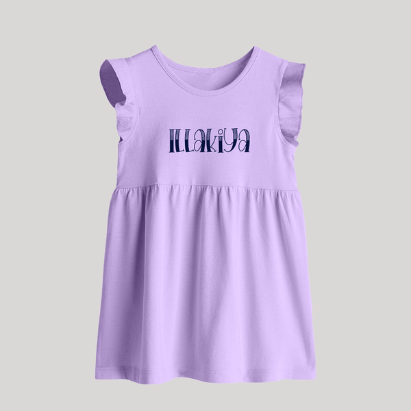 Name It and Wear It | Custom Baby Frock for Your Little One - LILAC - 0 - 3 Months Old (Chest 17")