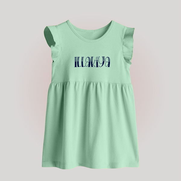 Name It and Wear It | Custom Baby Frock for Your Little One - MINT GREEN - 0 - 3 Months Old (Chest 17")