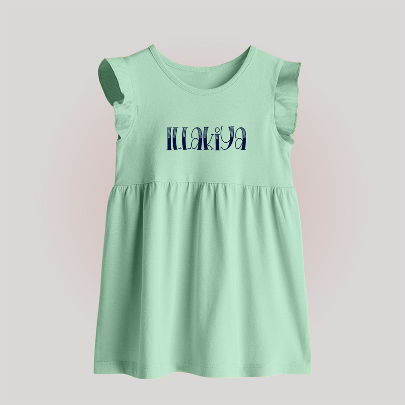 Name It and Wear It | Custom Baby Frock for Your Little One - MINT GREEN - 0 - 3 Months Old (Chest 17")