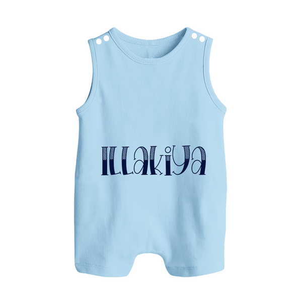 Name It and Wear It | Custom Romper Suit / Sleeveless Romper for Your Little One - BABY BLUE - 0 - 5 Months Old (Chest 18")