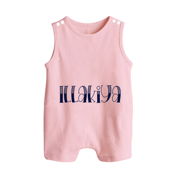 Name It and Wear It | Custom Romper Suit / Sleeveless Romper for Your Little One - BABY PINK - 0 - 5 Months Old (Chest 18")