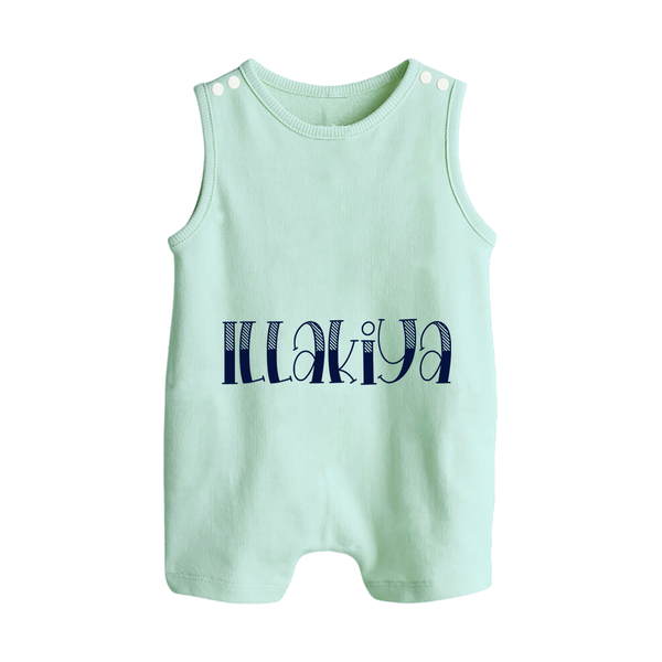 Name It and Wear It | Custom Romper Suit / Sleeveless Romper for Your Little One - MINT GREEN - 0 - 5 Months Old (Chest 18")