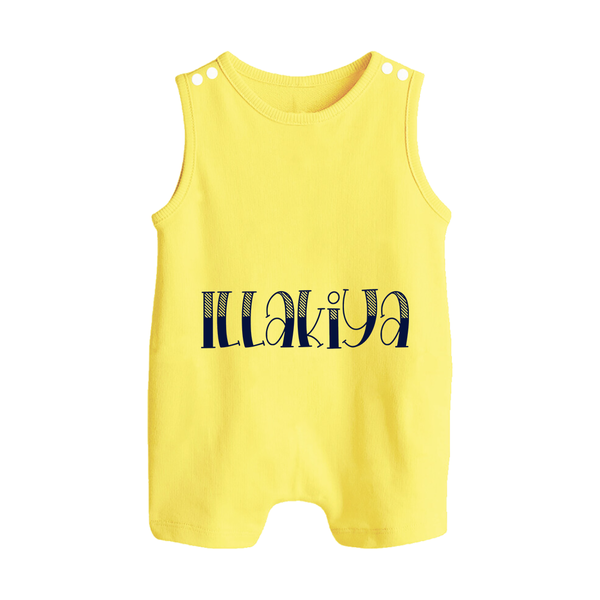 Name It and Wear It | Custom Romper Suit / Sleeveless Romper for Your Little One - PASTEL YELLOW - 0 - 5 Months Old (Chest 18")