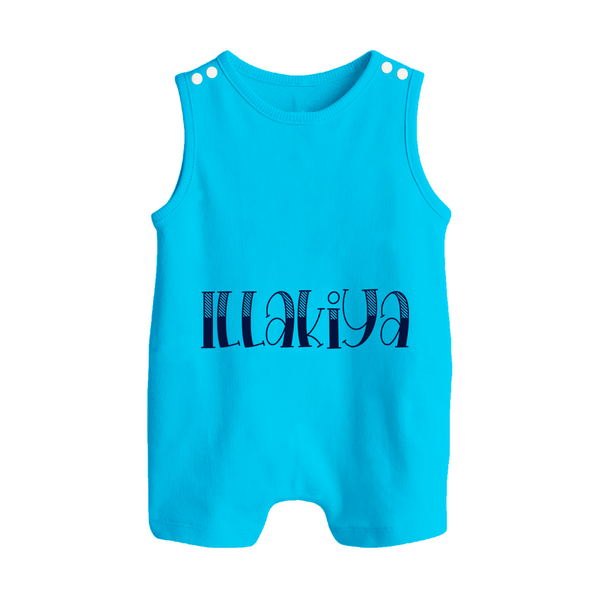 Name It and Wear It | Custom Romper Suit / Sleeveless Romper for Your Little One - SKY BLUE - 0 - 5 Months Old (Chest 18")