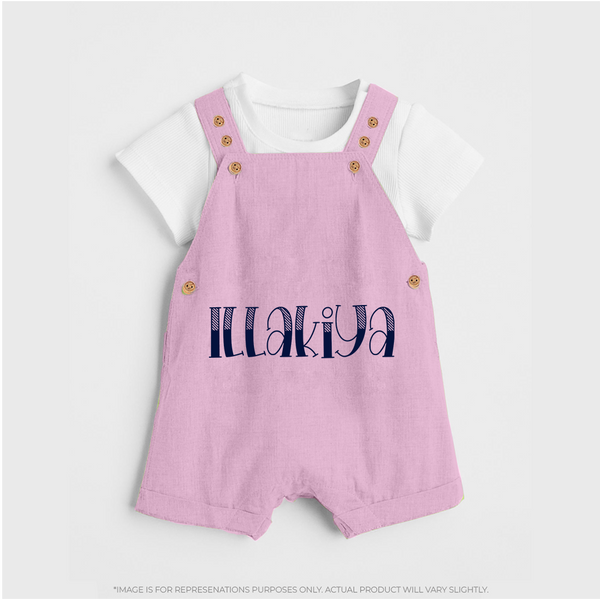 Name It and Wear It | Custom Dungaree Set for Your Little One - BABY PINK - 0 - 5 Months Old (Chest 18")
