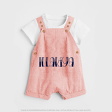 Name It and Wear It | Custom Dungaree Set for Your Little One - PEACH - 0 - 5 Months Old (Chest 18")
