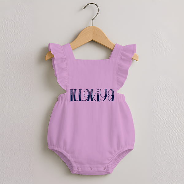 Name It and Wear It | Custom Romper Frock for Your Little One - BABY PINK - 0 - 3 Months Old (Chest 19")