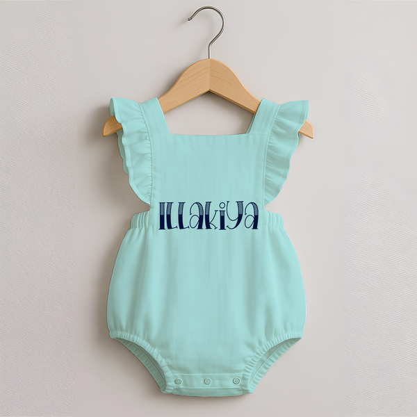 Name It and Wear It | Custom Romper Frock for Your Little One - MINT GREEN - 0 - 3 Months Old (Chest 19")