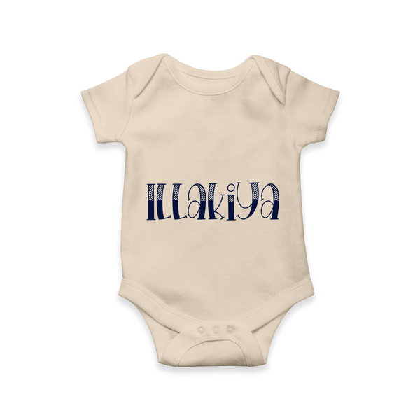 Name It and Wear It | Custom Romper / Onesie for Your Little One - IVORY - New Born (Chest 14")