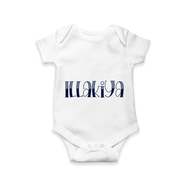 Name It and Wear It | Custom Romper / Onesie for Your Little One - WHITE - New Born (Chest 14")