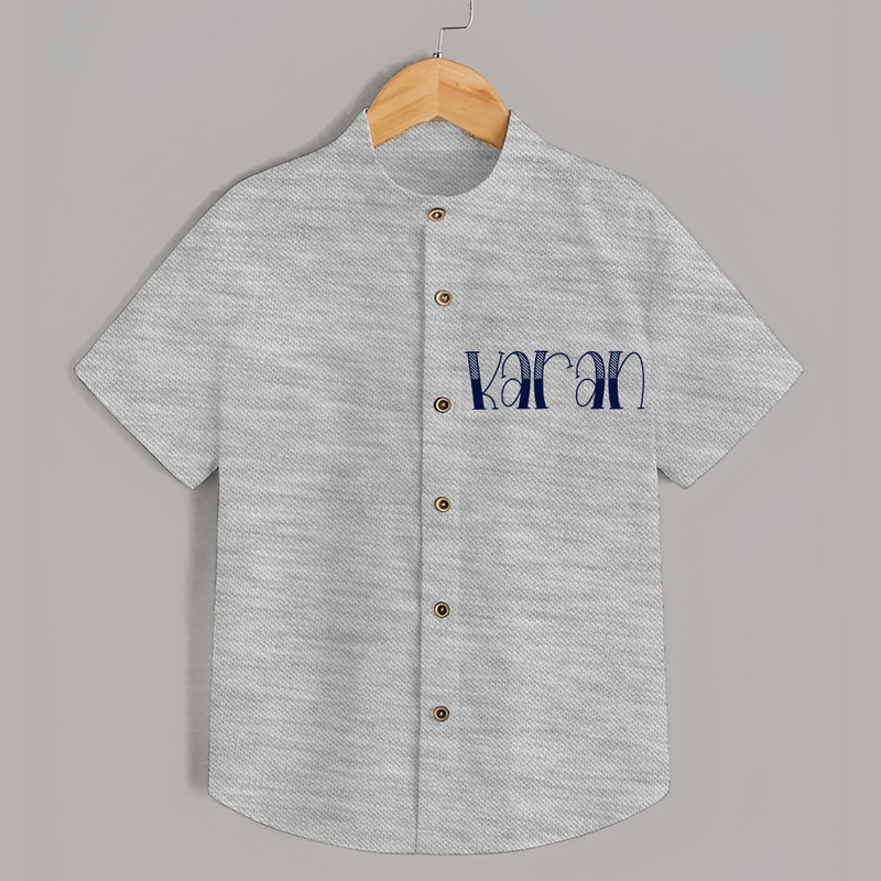 Name It and Wear It | Custom Shirt for Your Little One - GREY - 0 - 6 Months Old (Chest 23")