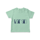 Specially Designed Name Printed T-Shirt for Babies - MINT GREEN - 0-5 Months Old (Chest 17")