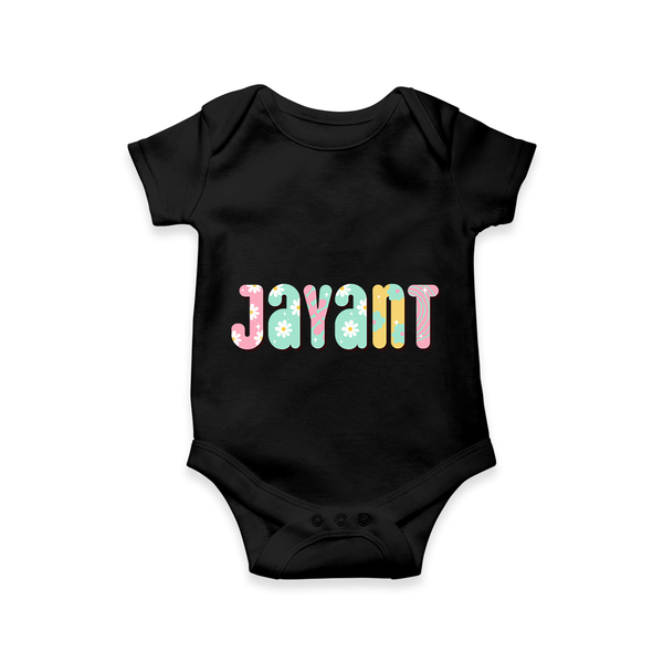 Unique as Me Romper / Onesie | Name Printed Baby Romper / Onesie - BLACK - New Born (Chest 14")