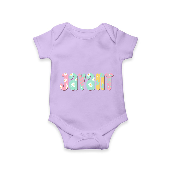 Unique as Me Romper / Onesie | Name Printed Baby Romper / Onesie - LILAC - New Born (Chest 14")