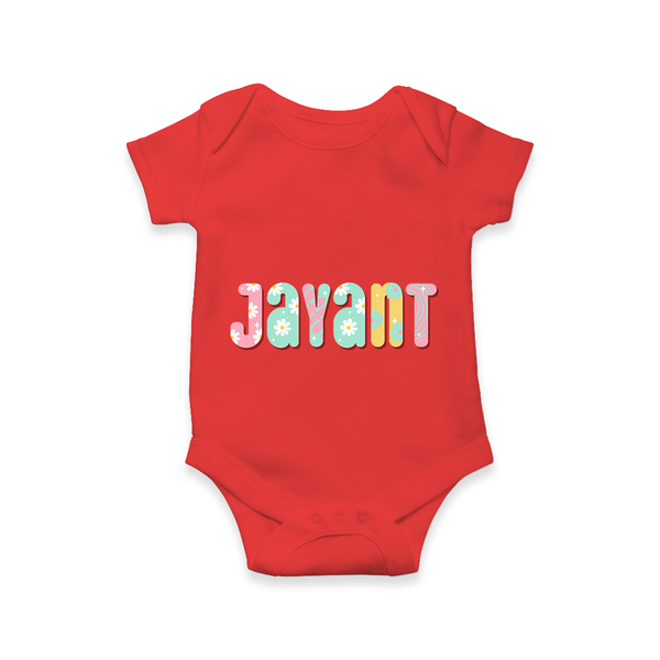 Unique as Me Romper / Onesie | Name Printed Baby Romper / Onesie - RED - New Born (Chest 14")