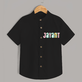 Unique as Me Shirt | Name Printed Baby Shirt - BLACK - 0 - 6 Months Old (Chest 23")