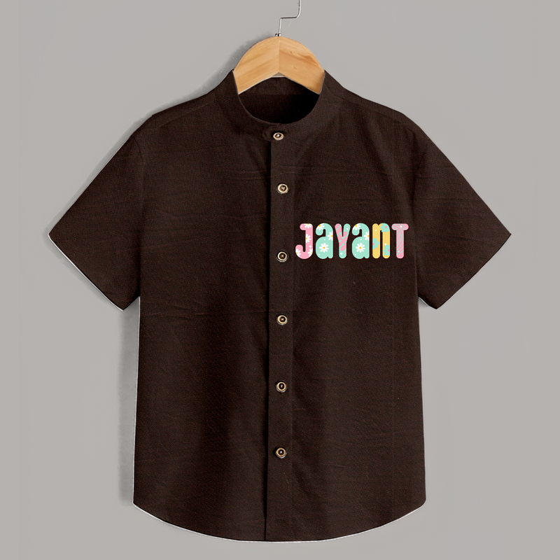 Unique as Me Shirt | Name Printed Baby Shirt - CHOCOLATE BROWN - 0 - 6 Months Old (Chest 23")