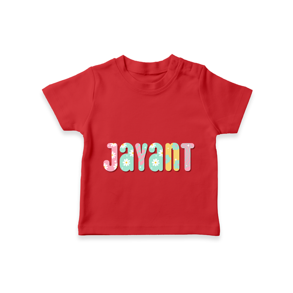 Unique as Me T-Shirt | Name Printed Baby T-Shirt - RED - 0-5 Months Old (Chest 17")