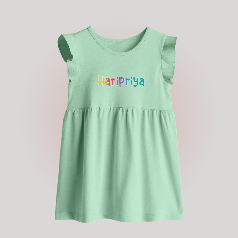 My First Name Baby Frock | Celebrate Baby's Name with Style - MINT GREEN - 0 - 3 Months Old (Chest 17")