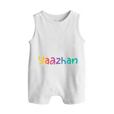 My First Name Romper Suit / Sleeveless Romper | Celebrate Baby's Name with Style - WHITE - 0 - 5 Months Old (Chest 18")