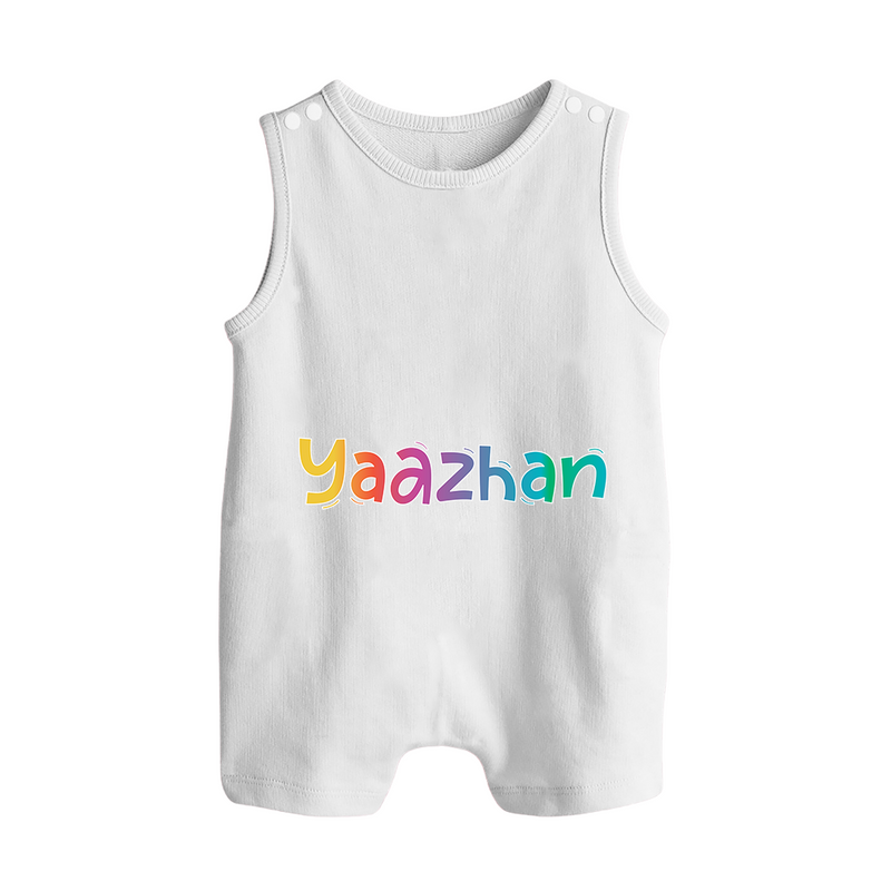 My First Name Romper Suit / Sleeveless Romper | Celebrate Baby's Name with Style - WHITE - 0 - 5 Months Old (Chest 18")