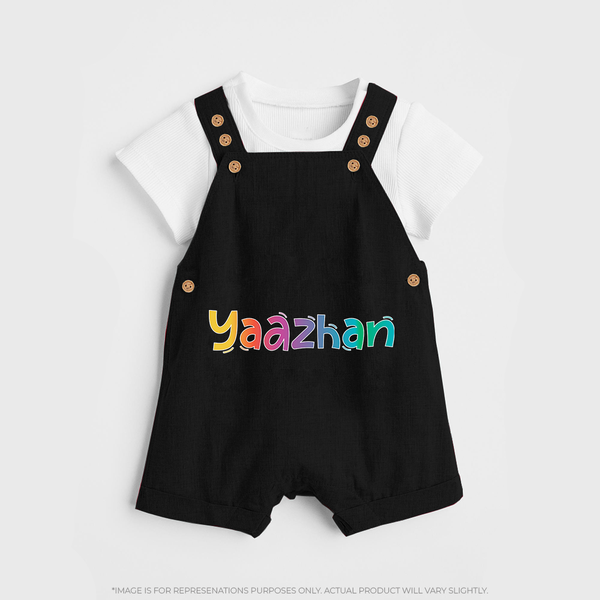 My First Name Dungaree Set | Celebrate Baby's Name with Style - BLACK - 0 - 5 Months Old (Chest 18")