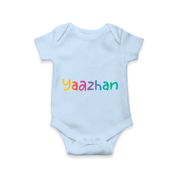 My First Name Romper / Onesie | Celebrate Baby's Name with Style - BABY BLUE - New Born (Chest 14")
