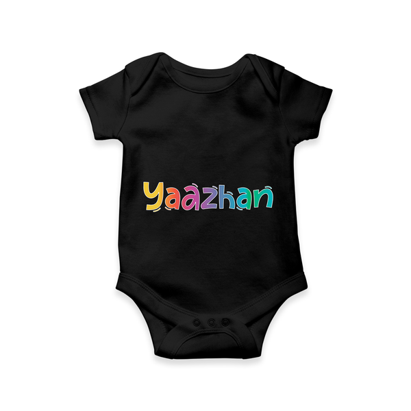 My First Name Romper / Onesie | Celebrate Baby's Name with Style - BLACK - New Born (Chest 14")