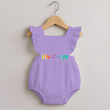 My First Name Romper Frock | Celebrate Baby's Name with Style - LILAC - 0 - 3 Months Old (Chest 19")