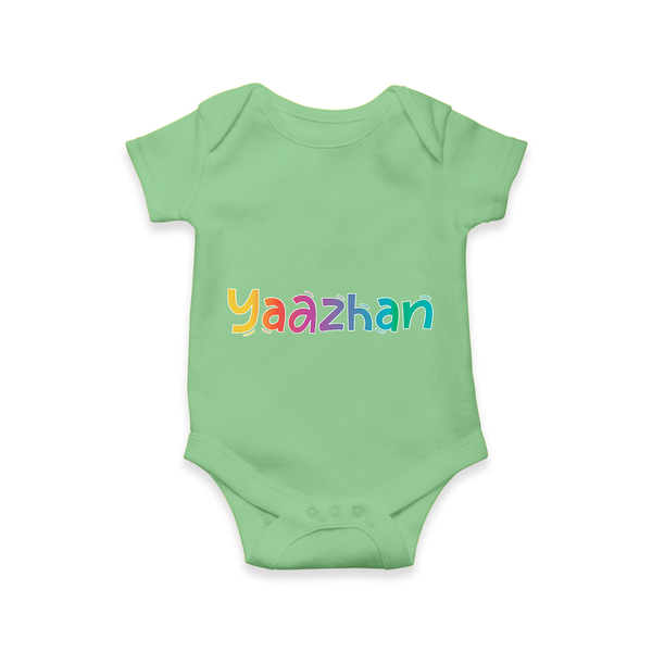 My First Name Romper / Onesie | Celebrate Baby's Name with Style - GREEN - New Born (Chest 14")