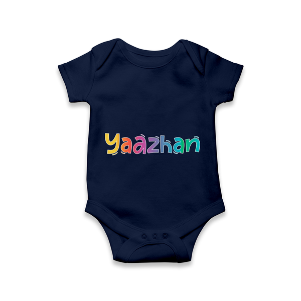 My First Name Romper / Onesie | Celebrate Baby's Name with Style - NAVY BLUE - New Born (Chest 14")