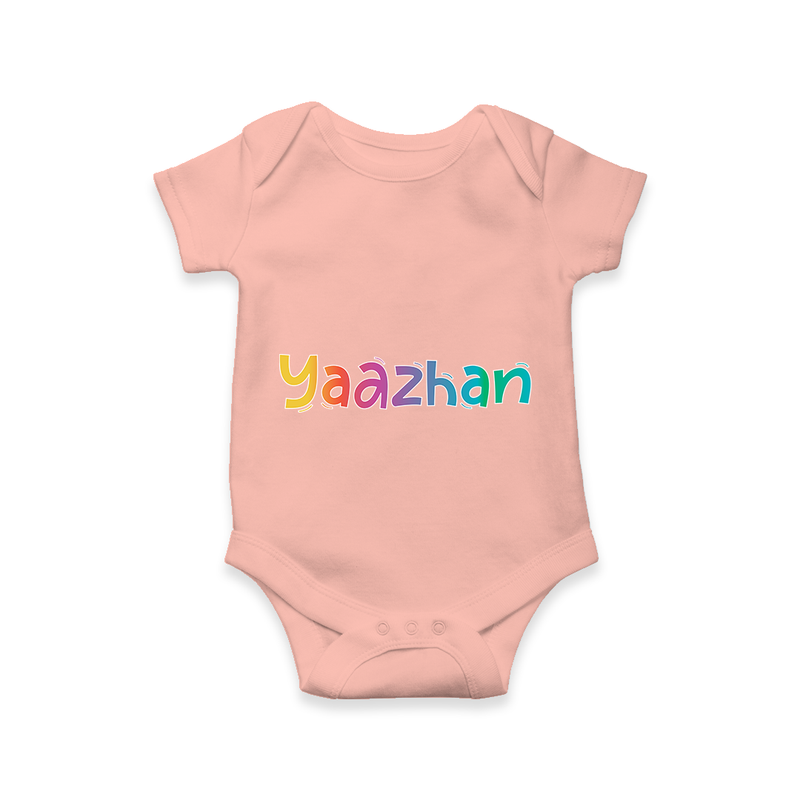 My First Name Romper / Onesie | Celebrate Baby's Name with Style - PEACH - New Born (Chest 14")