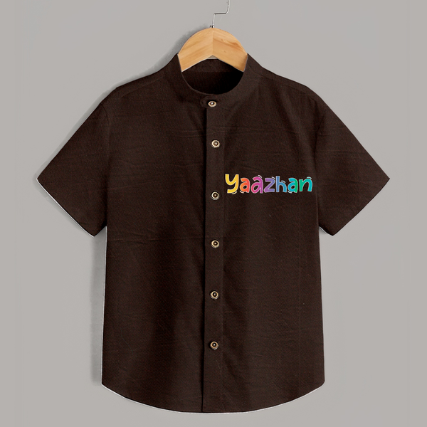 My First Name Shirt | Celebrate Baby's Name with Style - CHOCOLATE BROWN - 0 - 6 Months Old (Chest 23")