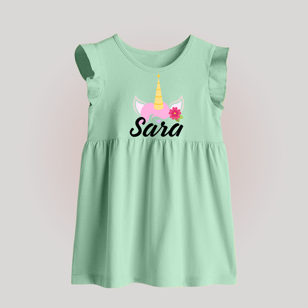 One and Only Baby Frock | Featuring Your Baby's Beautiful Name - MINT GREEN - 0 - 3 Months Old (Chest 17")