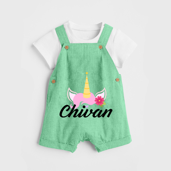 One and Only Dungaree Set | Featuring Your Baby's Beautiful Name - GREEN - 0 - 5 Months Old (Chest 18")