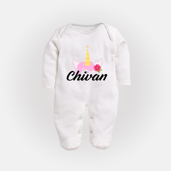 One and Only Sleep Suit / Full Sleeve Bodysuit | Featuring Your Baby's Beautiful Name - WHITE - New Born (Chest 7.5")