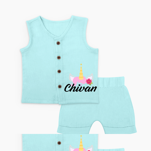 One and Only Jabla Set | Featuring Your Baby's Beautiful Name - BABY BLUE - 0 - 3 Months Old (Chest 9.8")