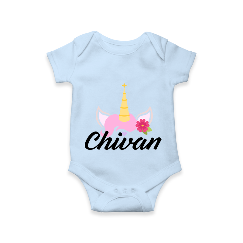 Customized Romper for Special Moments and Memories - BABY BLUE - 0 - 3 Months Old (Chest 16")