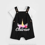 One and Only Dungaree Set | Featuring Your Baby's Beautiful Name - BLACK - 0 - 5 Months Old (Chest 18")