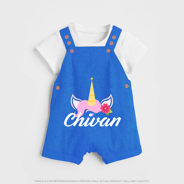 One and Only Dungaree Set | Featuring Your Baby's Beautiful Name - COBALT BLUE - 0 - 5 Months Old (Chest 18")